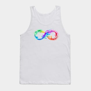 Infinity Symbol with Rainbow Paint Tank Top